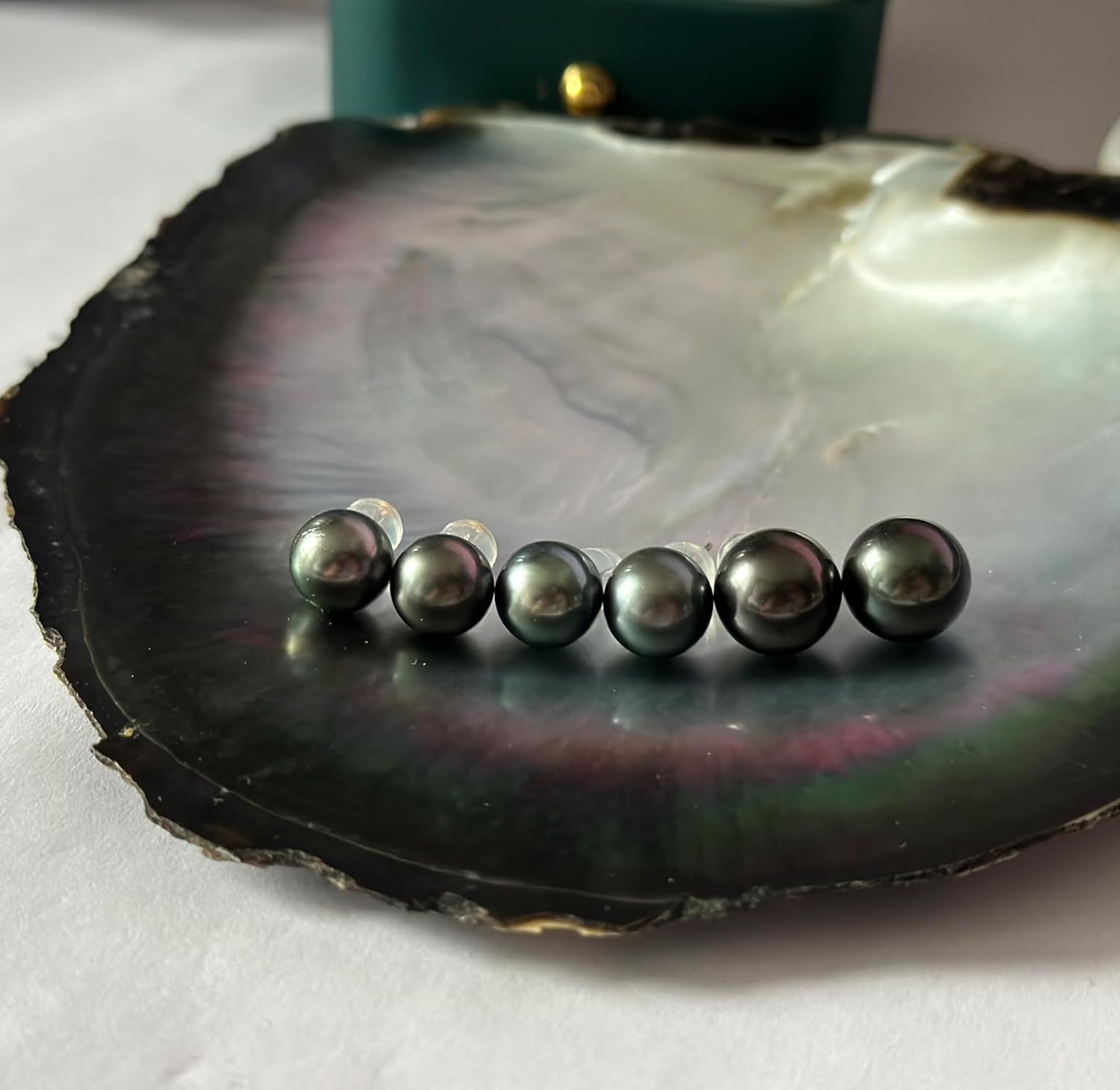 Gifts for Wife Anniversary 18K Gold Pearl Stud Earrings for Women- Genuine Handpicked Nature Tahitian Black Pearls Earring- Birthday Christmas Mothers Day Valentine's Jewelry Gifts