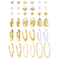 12 Pairs Gold Hoop Earrings Set for Women，Fashion Jewelry Gifts 40mm/50mm | Large/Big, Trendy, Pearl, Multiple Styles, lightweight, 14K Gold-plated, Hypoallergenic, Great for Party/Gathering/Work/Daily