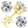 Moissanite Earrings for Men Women, 0.2ct-3.0ct Men 925 Sterling Silver Earrings, Round Cut Diamond Stud Earrings for Women