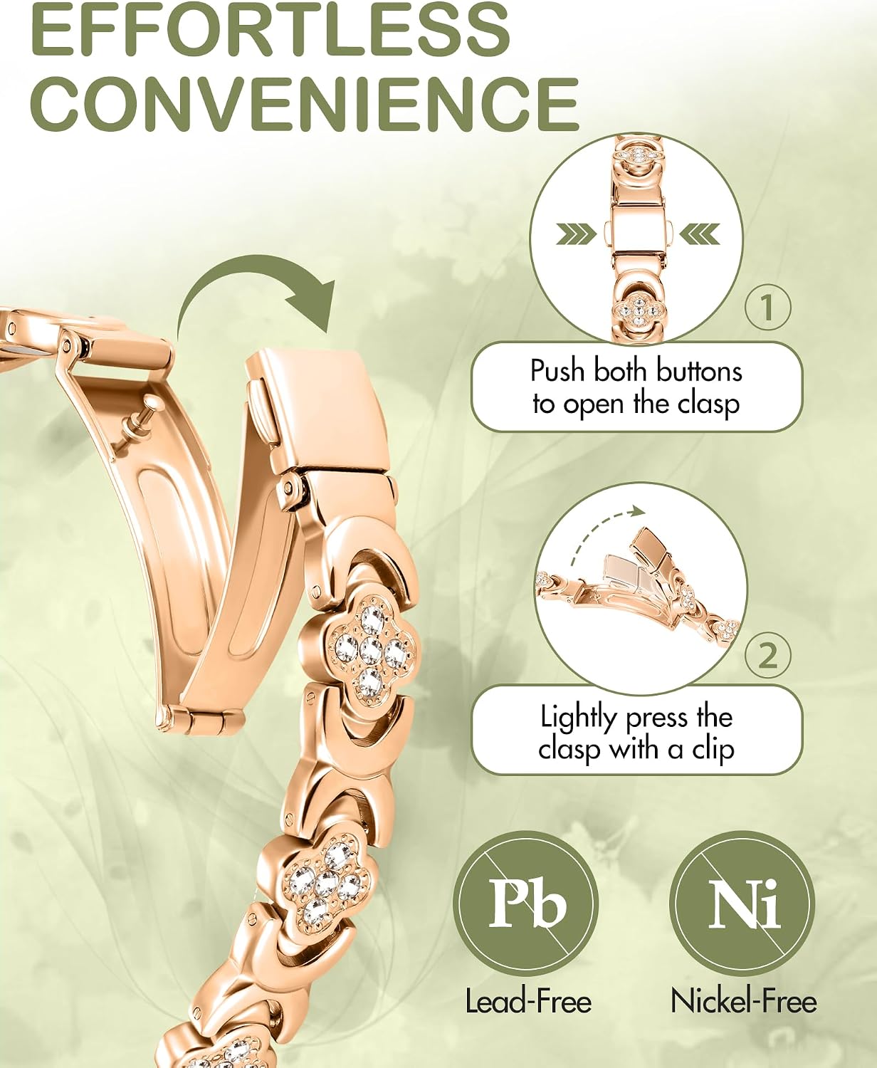 Feraco Pure Copper Bracelets for Women, Ultra Strength Magnetic Bracelet | Neodymium Magnets & Sparkling Cubic Zirconia, Adjustable, Infinite Clover Jewelry