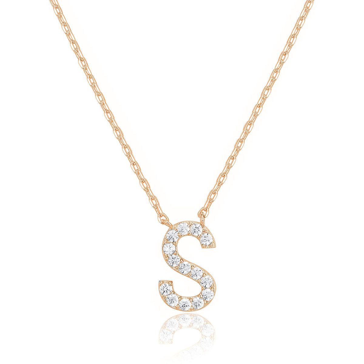 PAVOI Initial Necklace for Women, 14K Gold Plated Cubic Zirconia Pendant | Letter Necklace for Women, Name Necklace, Necklace with Initials