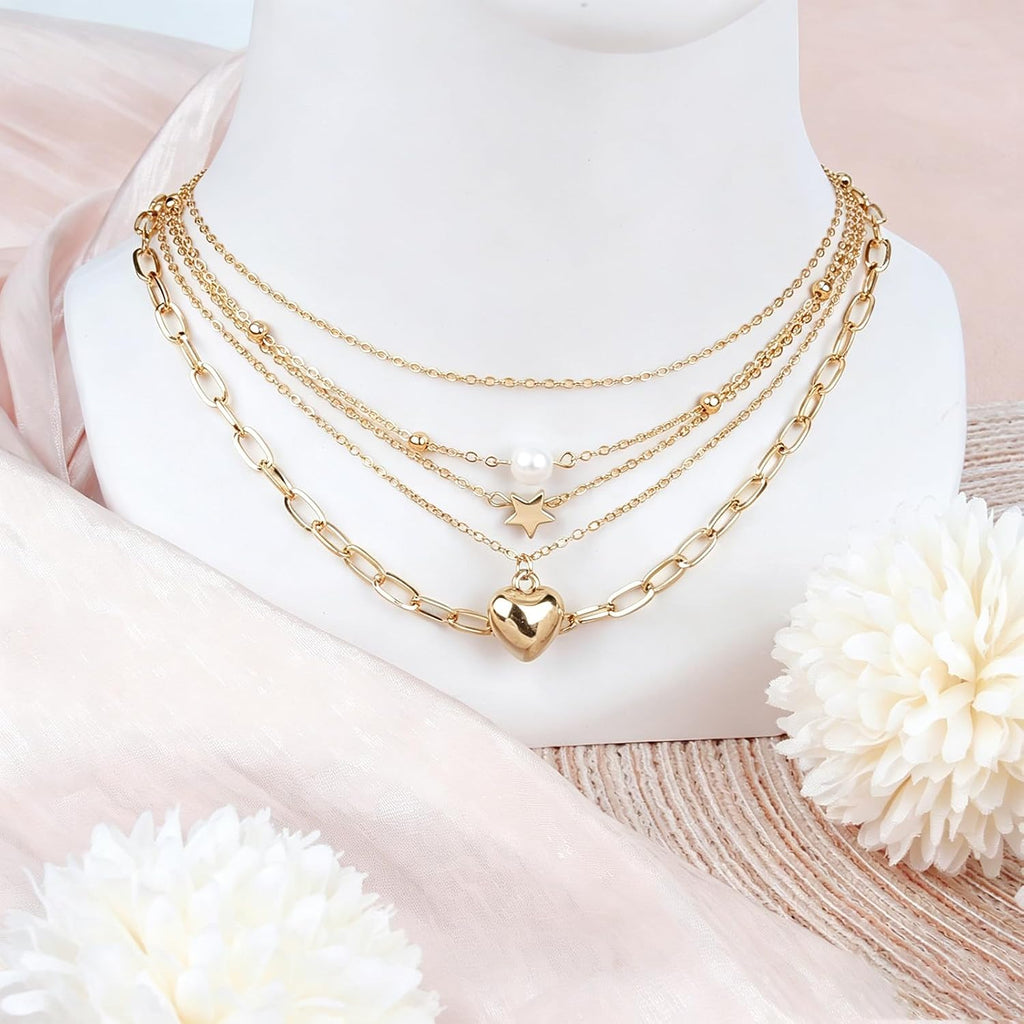 18 Pcs Y2K Necklace Set for Women | Y2K Jewelry and Grunge Necklace Pack, Cross, Heart, Butterfly, Star, Moon Pendants, Pearl Chain, Emo Necklace Layered Set