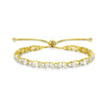 FANCIME 14K Gold Plated Sterling Silver Birthstone Bolo Tennis Bracelets
