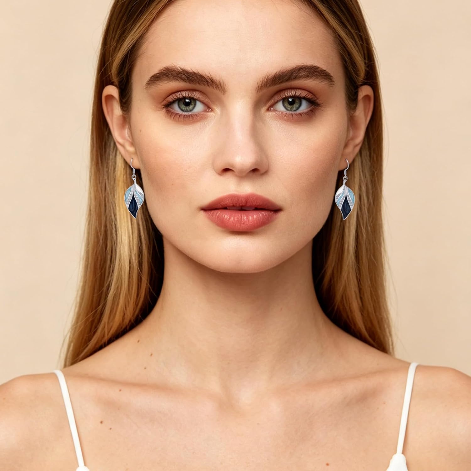 Leaf Dangle Earrings for Women Enamel Boho Teardrop Dangling Bohemian Tropical Earrings Plant Jewelry for Vacation