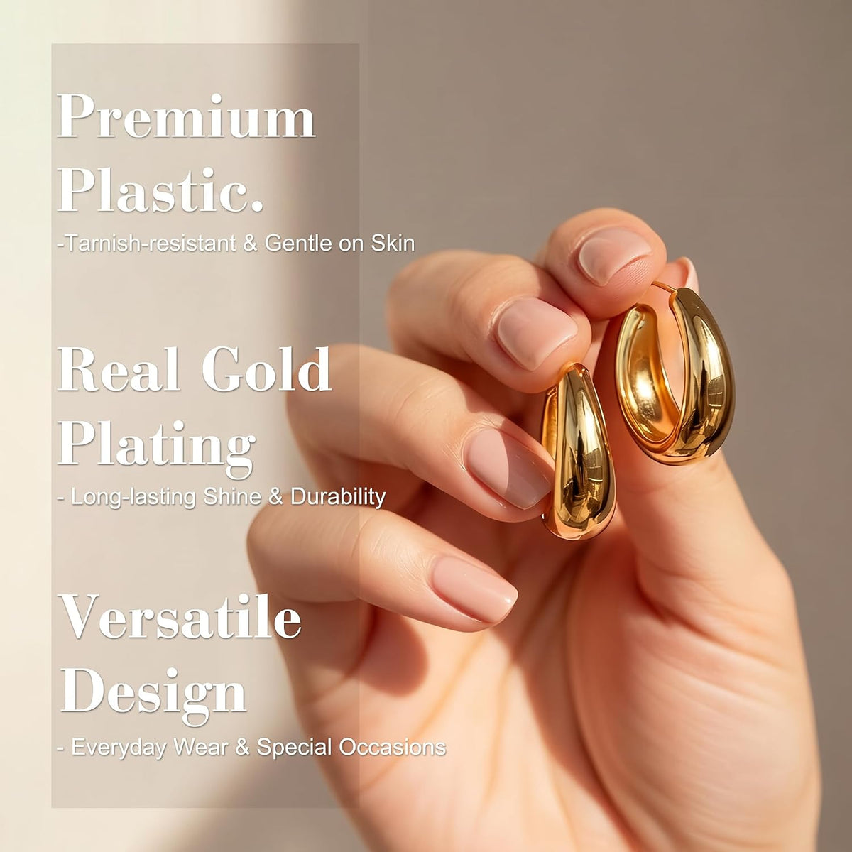 30 Pairs Chunky Gold Hoop Earrings for Women, Multipack Jewelry for Gift | Multiple Styles, Stack, lightweight, 14K Gold-plated, Hypoallergenic, Plastic Material, Great for Party/Gathering/Wedding