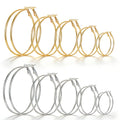 9 Pairs Small Gold/Silver Hoop Earrings Set for Women | 14K Gold Plated Chunky Hoop Small Earring Hypoallergenic Thick Open Lightweight Chunky Hoop Earrings Jewelry for Gifts