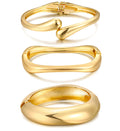 Chunky Gold Bangle Bracelets for Women, Dainty 14k Gold Plated Big Stackable Bangles Set, Trendy Statement Cuff Bracelet Stack Fashion Jewelry Gifts