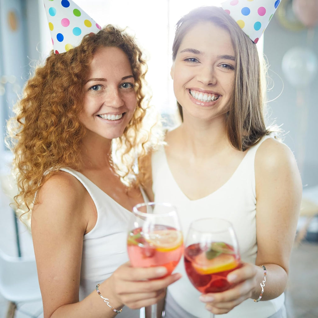 TONY & SANDY Friend Gifts for Women, Unique Birthday Gifts for Women, Sister Gift from Sister, Wave Bracelet, Christmas Stocking Stuffers for Woman Female, Bestie Friendship Bracelets