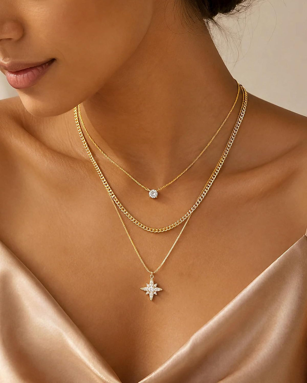 Gold Necklace Stack, Layered Gold Necklaces for Women Jewelry Set | 14K Gold Plated, Separate Chains, Pendant, Dainty, Non Tarnish, Delicate, Chain, Multi, Gift