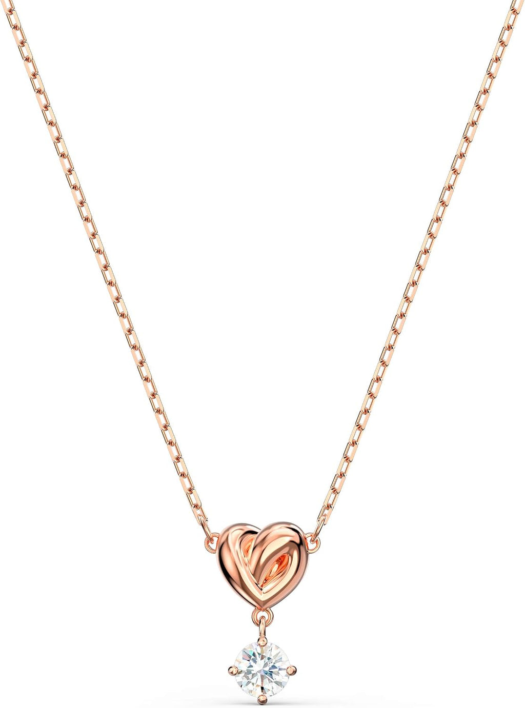 Swarovski Lifelong Heart Necklace, Earrings, and Bracelet Crystal Jewelry Collection, Rose Gold & Rhodium Tone Finish