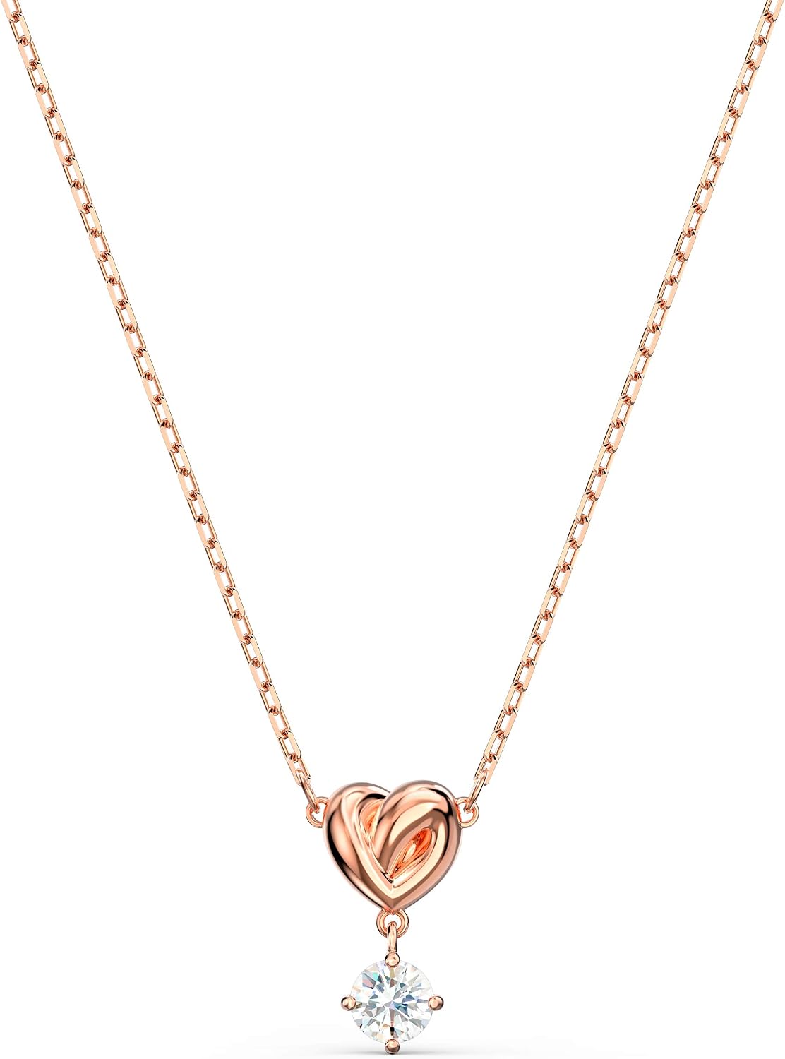 Swarovski Lifelong Heart Necklace, Earrings, and Bracelet Crystal Jewelry Collection, Rose Gold & Rhodium Tone Finish