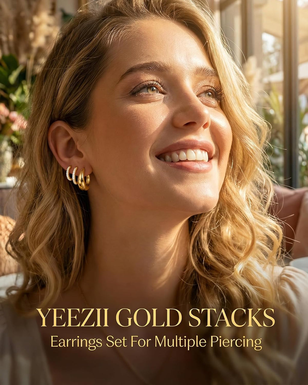 9 Pairs Gold Huggie Hoop Earrings for Women, 14K Gold Plated Stackable Set | Hypoallergenic Small Hoop Earrings, Lightweight Comfortable Huggies, Non Tarnish, Multiple Piercing Set, Great Gift for Women