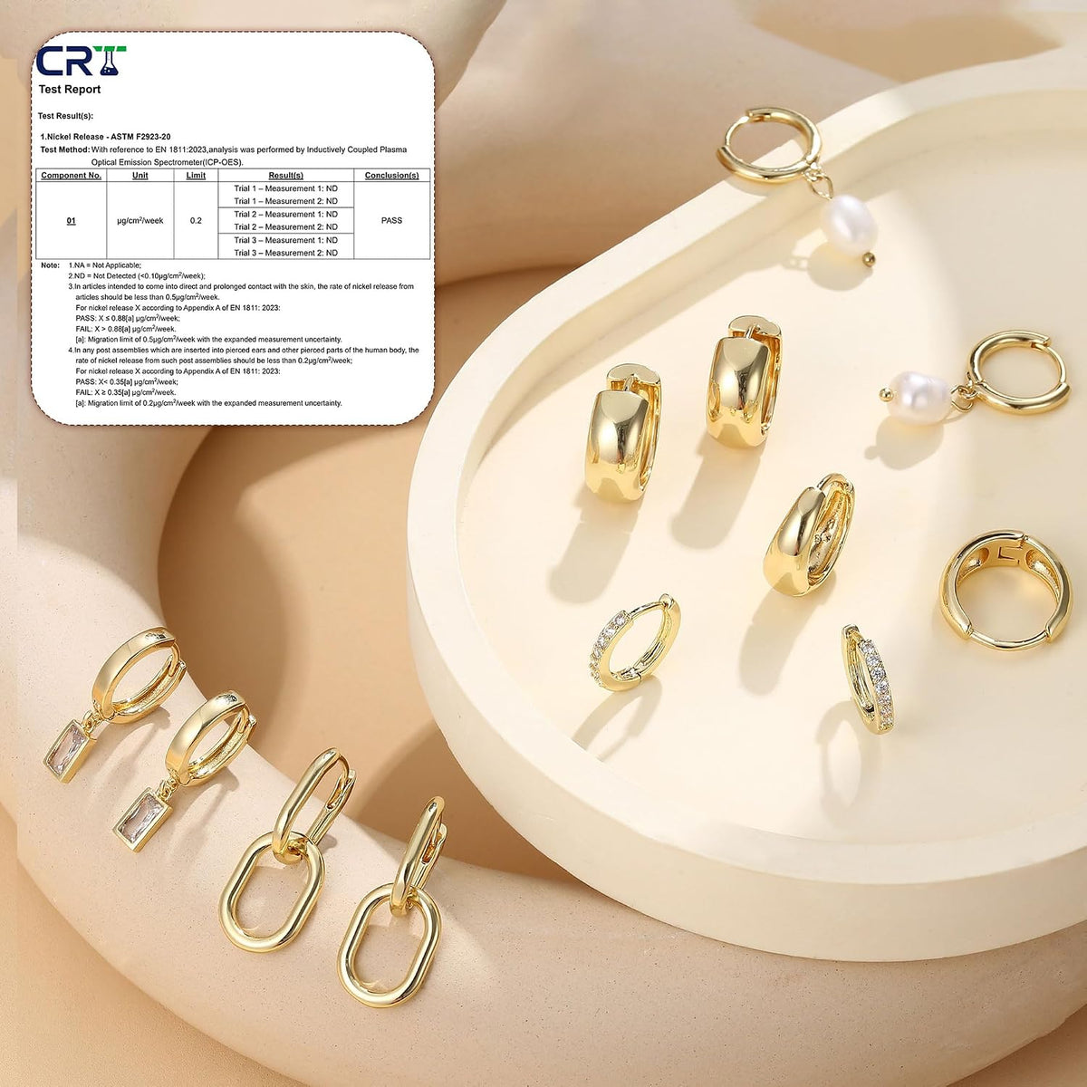 BESTEEL 13 Pairs Small Stud Hoop Earrings Set for Women, Gold Earrings Pack | Hypoallergenic Surgical Steel, 14K Gold Plated, Dainty Huggie Hoops Pearl Dangle Earrings, Lightweight Non Tarnish Jewelry