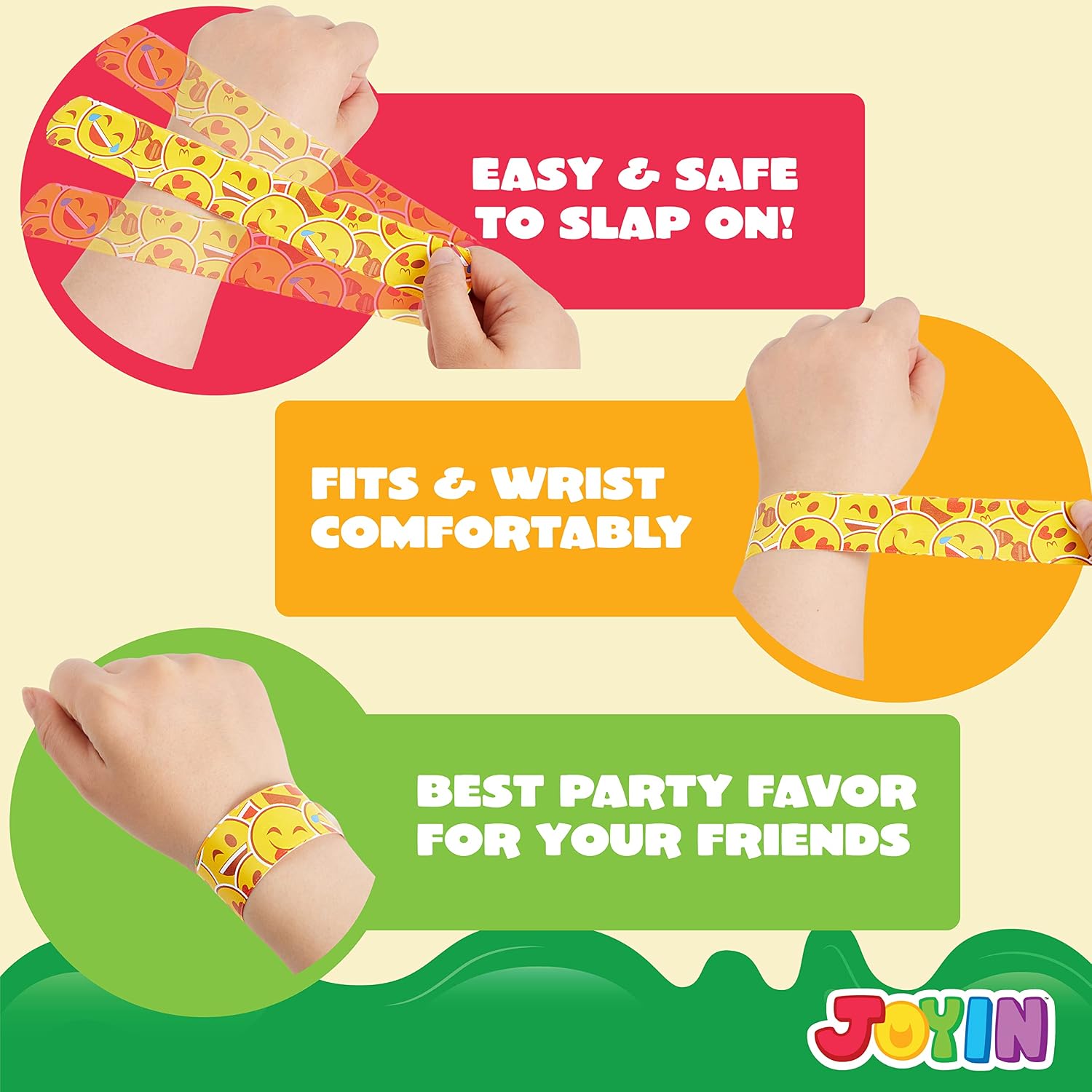 JOYIN 288 Pcs Slap Bracelets for Kids, Bulk Wristbands with Animals, Friendship, Heart, Galaxy, Party Favors, Classroom Prizes Birthday Exchanging Gifts, Goodie Bag Stuffers