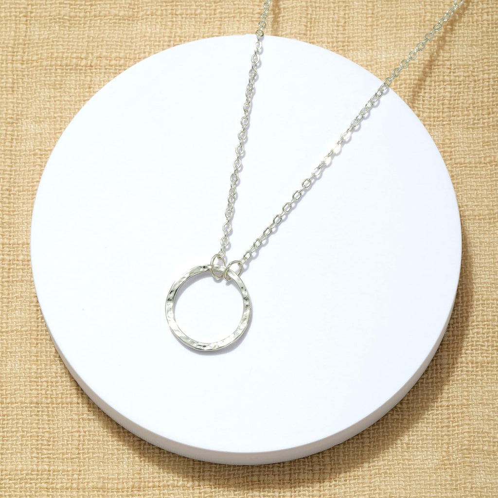 Fettero Pendant Necklace Gold Choker Layered Coin Open Karma Circle Full New Crescent Moon 14K Gold Plated Simple Dainty Necklaces for Women Jewelry Gift