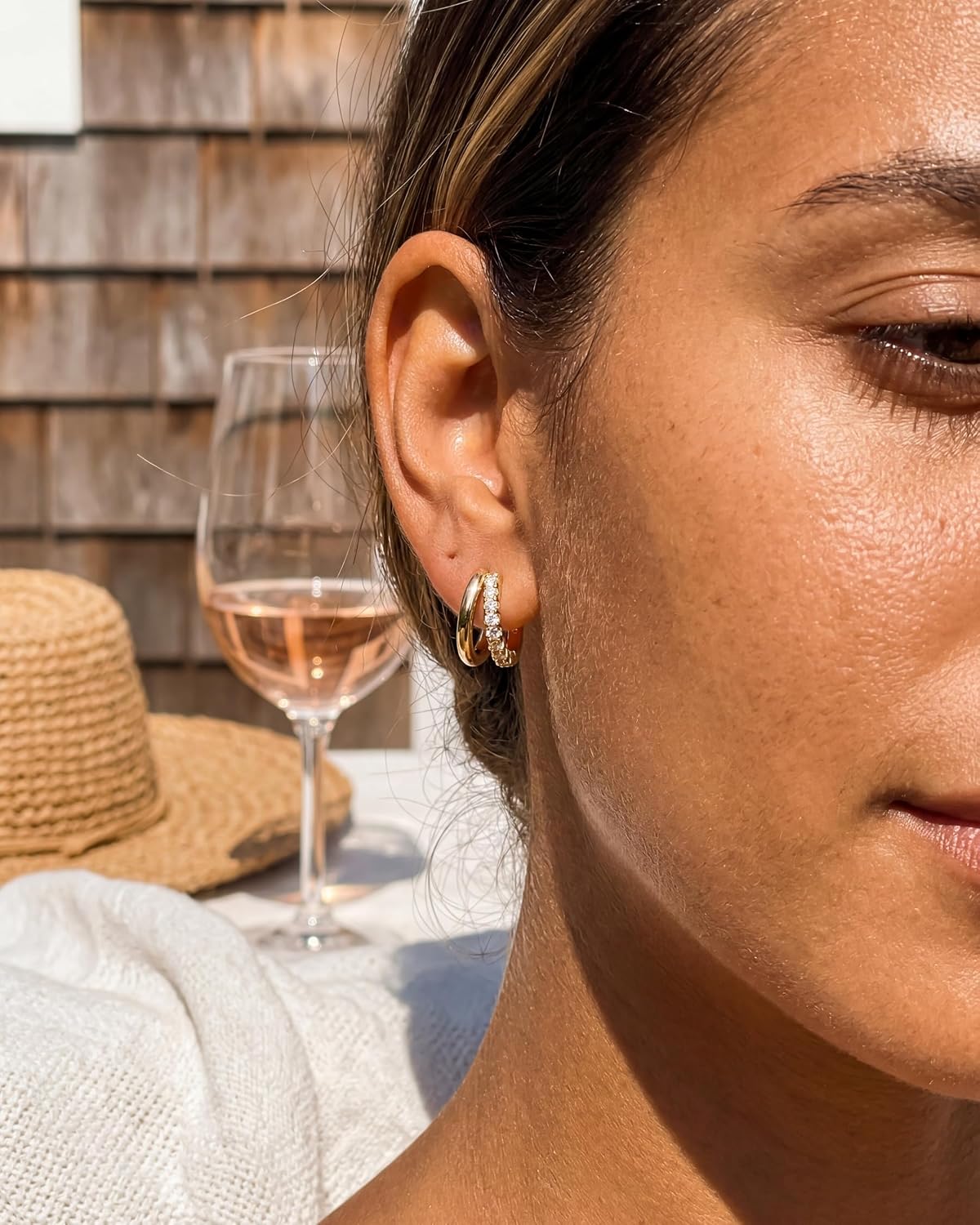 Gold Hoop Earrings for Women Huggie Hoop Earrings Jewelry Gifts | Hypoallergenic Earrings,Earrings for Sensitive Ears Women,Dainty Earrings for Women Trendy,Jewelry Gifts,
