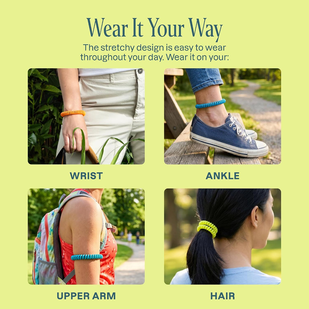 Cliganic 25 Pack Mosquito Repellent Bracelets for Adults & Kids - Natural DEET-Free Bands, Individually Wrapped