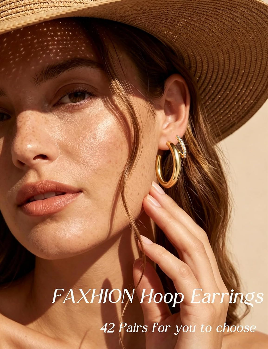 42 Pairs Gold Hoop Earrings Set for Women, Multiple Styles | Hypoallergenic Multipack Small to Chunky Hoops, Twisted Trendy Earrings for Everyday Wear Mothers Day Gifts