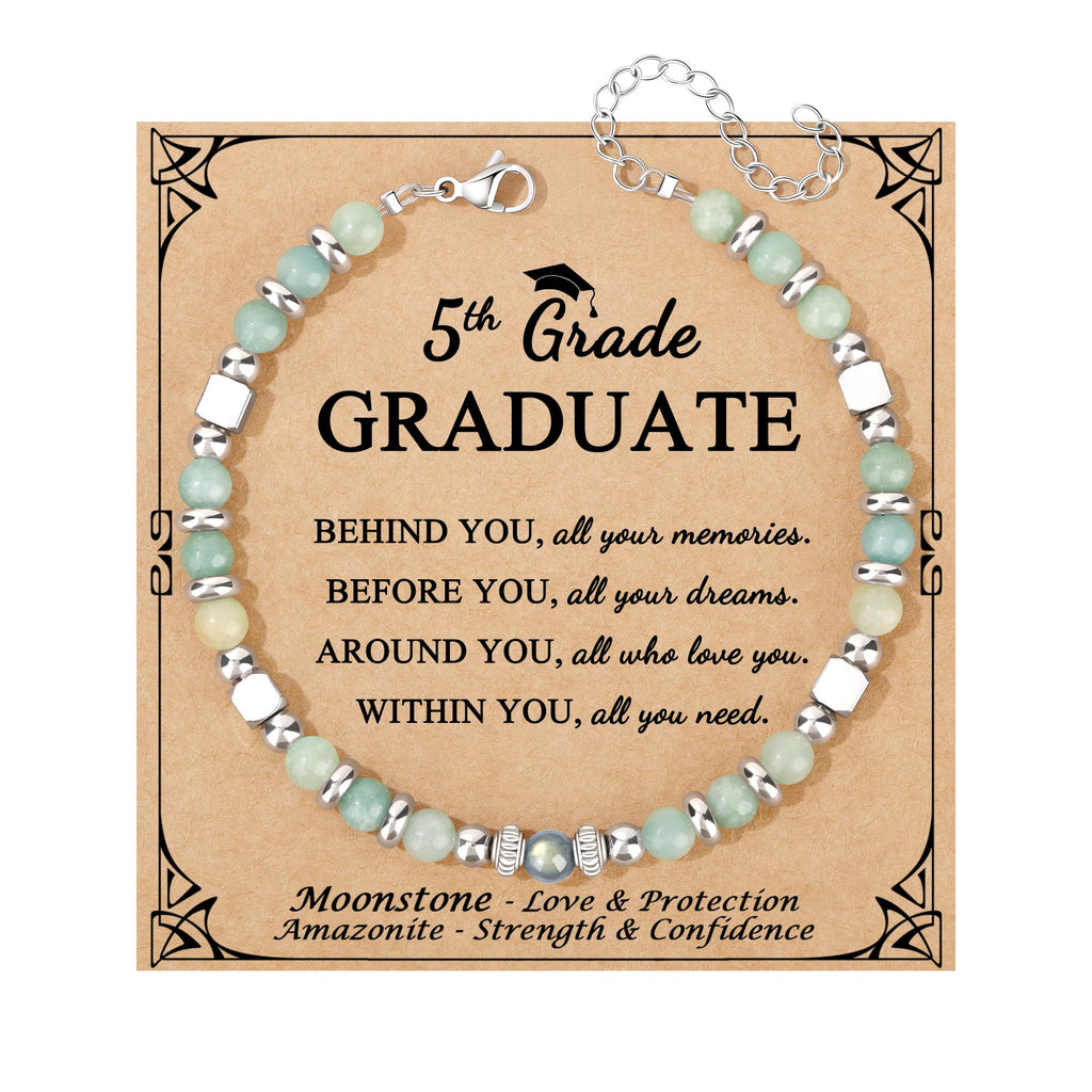 Gifts for Women Moonstone Bracelet, Amazonite Imperial Jasper Bracelets | Christmas Birthday Valentines Mothers Day Graduation Gifts Natural Stone Stainless Steel Beads Bracelets