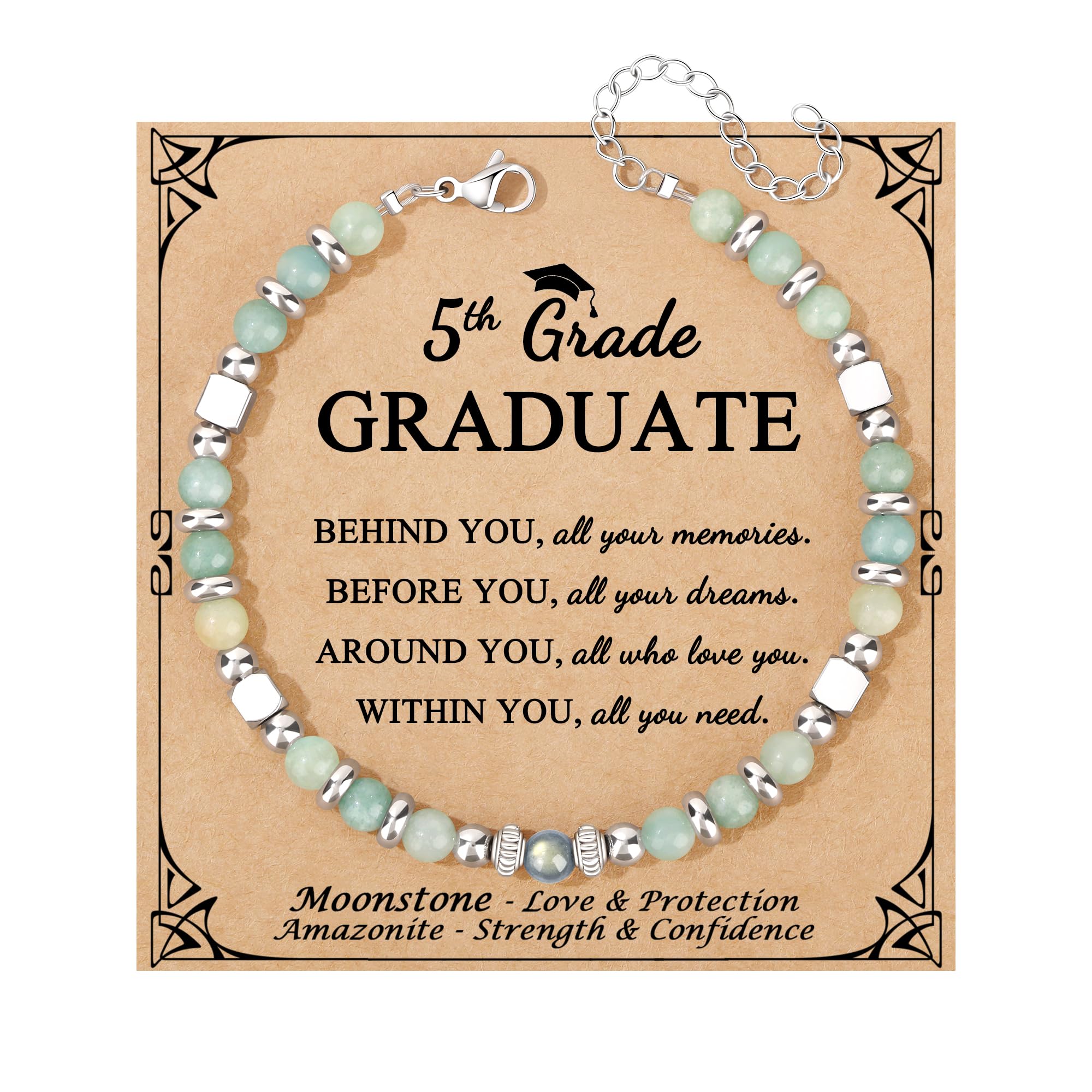 Gifts for Women Moonstone Bracelet, Amazonite Imperial Jasper Bracelets | Christmas Birthday Valentines Mothers Day Graduation Gifts Natural Stone Stainless Steel Beads Bracelets