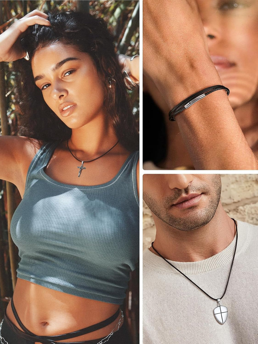 U7 Leather Necklace Cord for Men Black Wax Rope Chain for Pendant | Waterproof Woven Wax Cord Necklace With Stainless Steel Clasp, 1.5/2/3mm, 16-30", Lightweight Comfortable for Everyday Wear