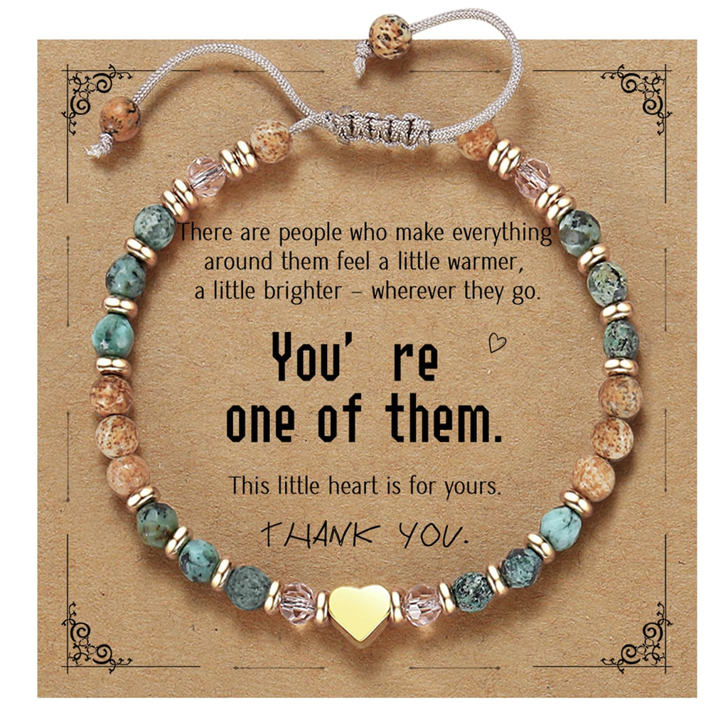 yupoxiu Natural Stone Bracelets - Inspirational Birthday Gifts for Women | Thinking of You & Get Well Soon Gifts for Women, Unique Jewelry Gift for Friend, Sister, Her