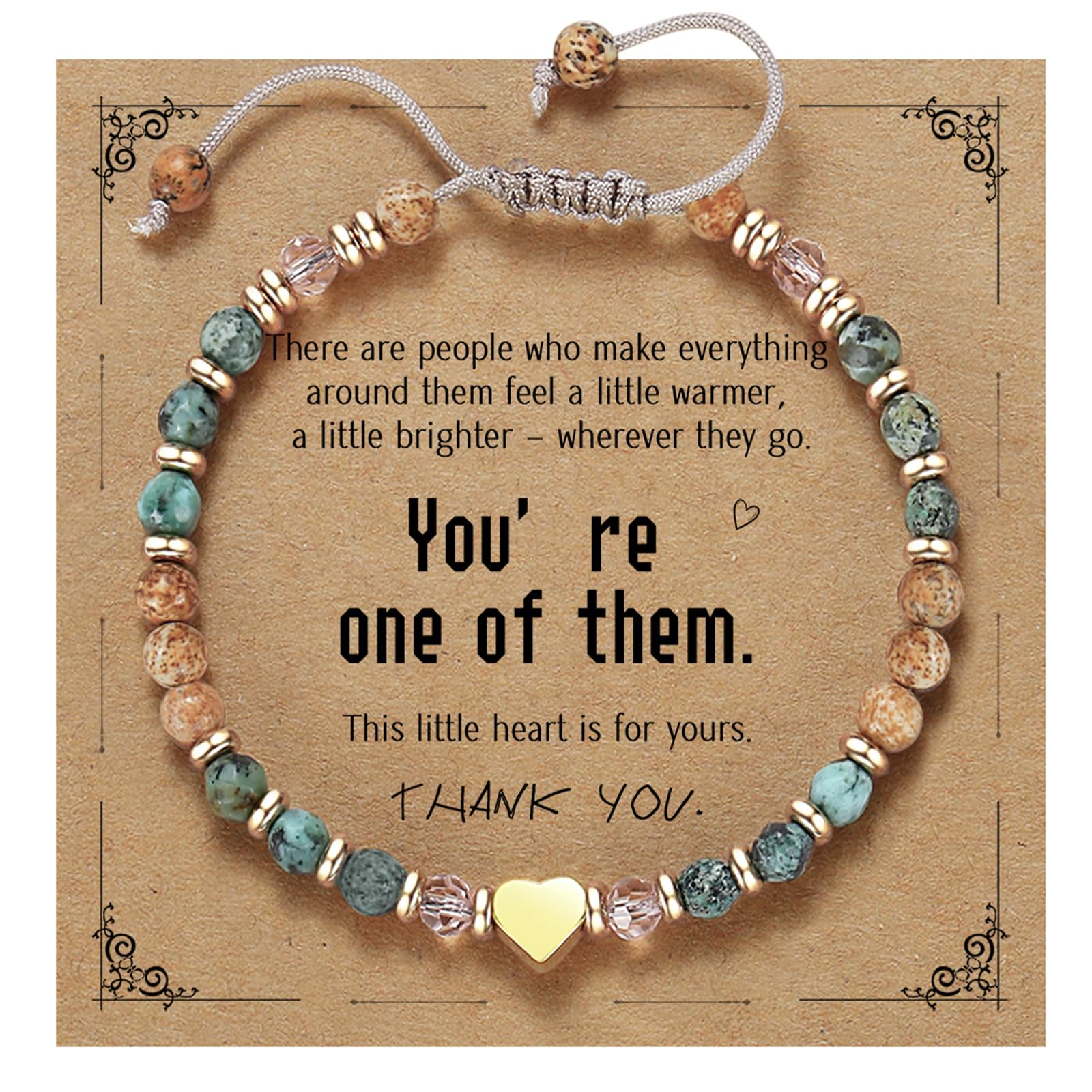 yupoxiu Natural Stone Bracelets - Inspirational Birthday Gifts for Women | Thinking of You & Get Well Soon Gifts for Women, Unique Jewelry Gift for Friend, Sister, Her