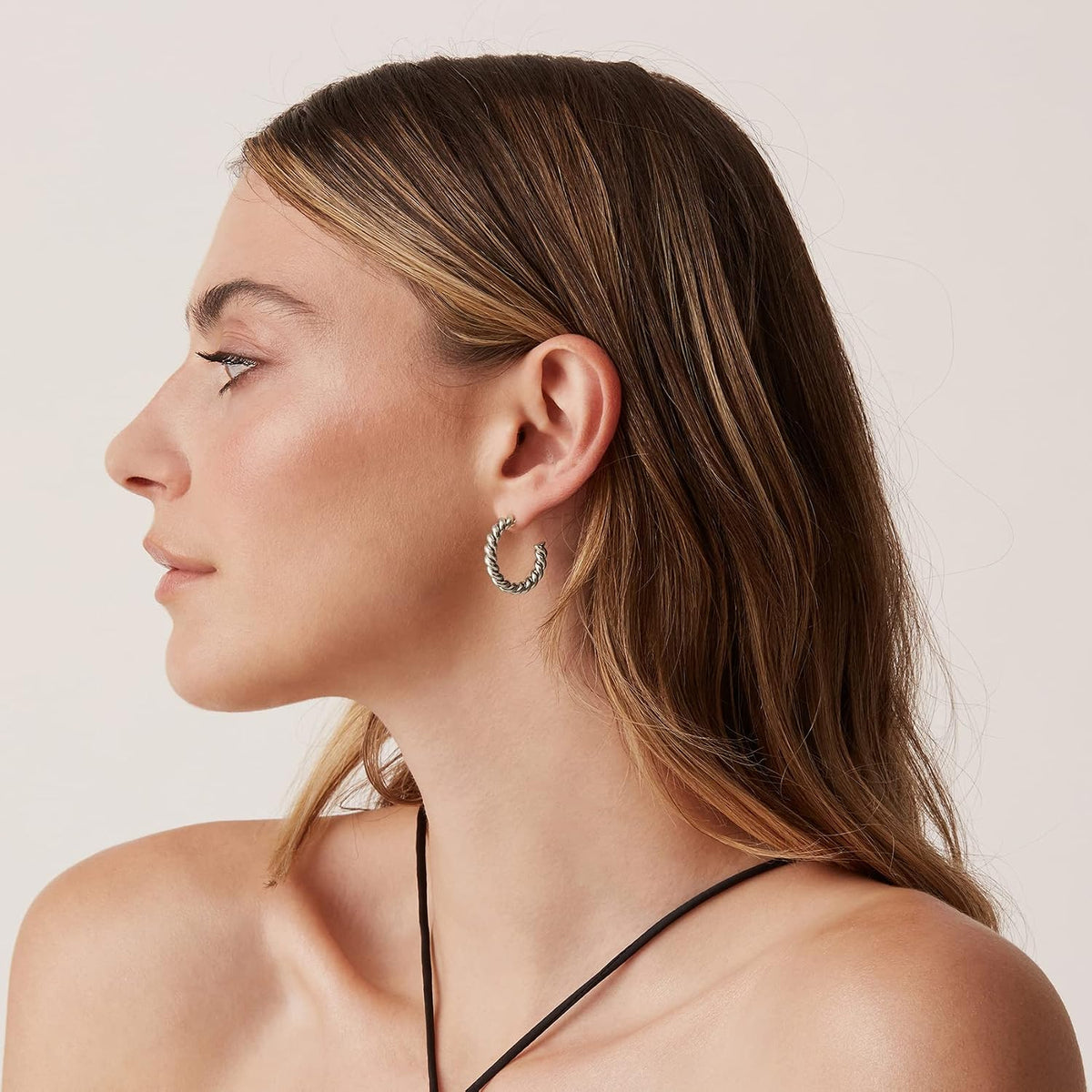 PAVOI 14K Gold Plated Twisted Rope Round Hoop Earrings