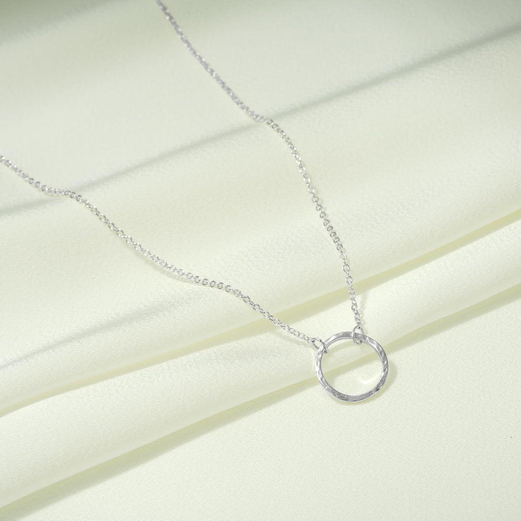 Fettero Pendant Necklace Gold Choker Layered Coin Open Karma Circle Full New Crescent Moon 14K Gold Plated Simple Dainty Necklaces for Women Jewelry Gift