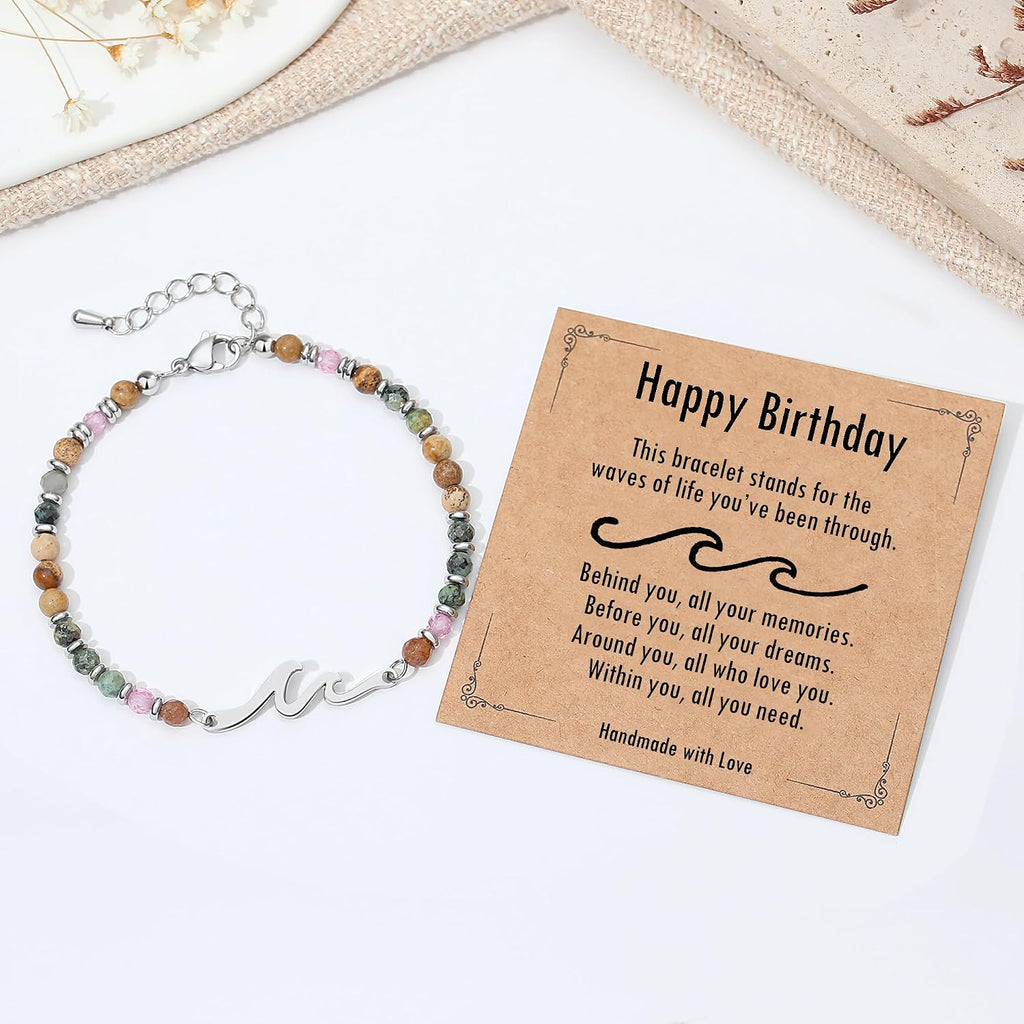 TONY & SANDY Friend Gifts for Women, Unique Birthday Gifts for Women, Sister Gift from Sister, Wave Bracelet, Christmas Stocking Stuffers for Woman Female, Bestie Friendship Bracelets