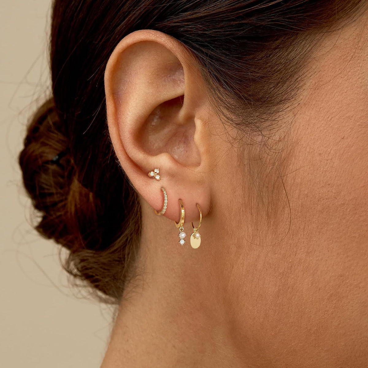 Gold Earrings for Women, Dainty Earring Stacks 14K Gold Plated Huggie Earrings for Women Trendy Hypoallergenicc Unique Dangle Drop Earrings Set Cute Small Huggie Hoop Earrings Womens Jewelry