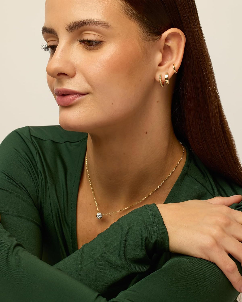 PAVOI Gold Hoop Earrings for Women, 3-Pair Small Huggie Earrings Set | Hypoallergenic Earrings with 925 Sterling Silver Posts, 14K & 18K Gold Plated Piercing Earrings with Cubic Zirconia