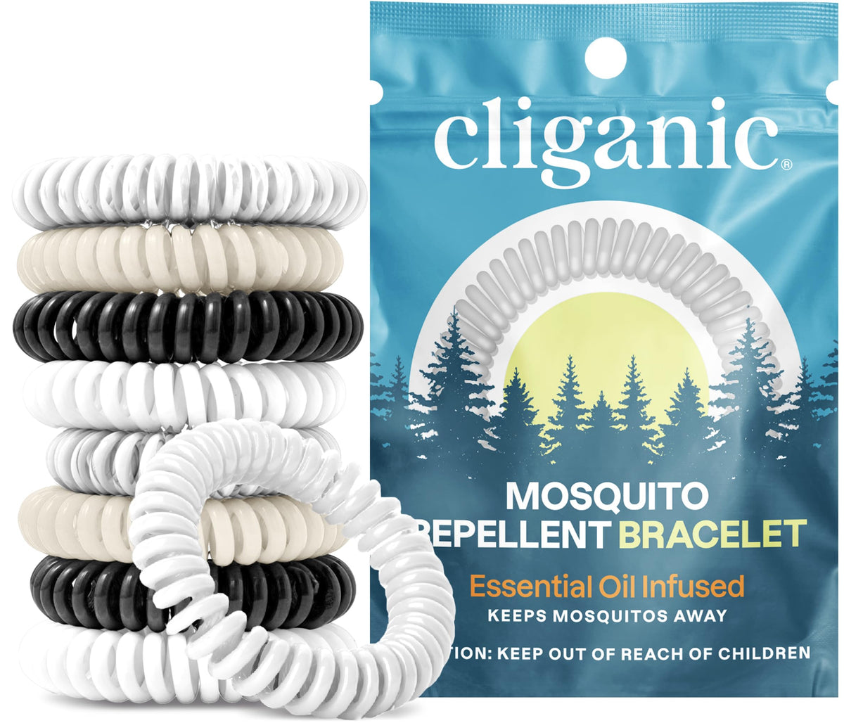 Cliganic Mosquito Repellent Microfiber Bracelets (20 Pack) - for Adults and Kids, DEET Free Wristbands