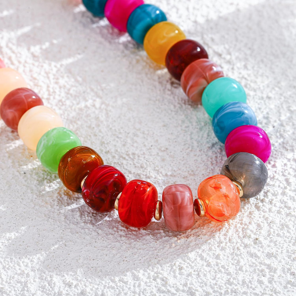 LILIE&WHITE Resin Chunky Beaded Necklace for Women Minimalistic Modern Statement Necklace Jewelry Accessories