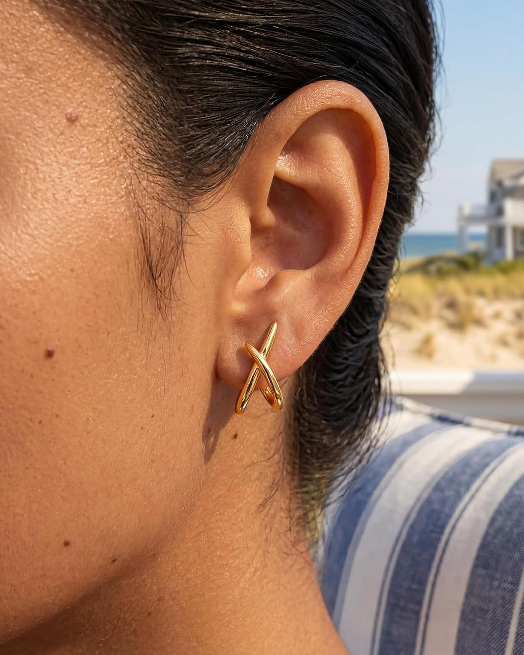 Gold Earrings for Women Trendy,14K Gold Stud Earrings Dainty Earrings Simple Minimalist Gold Earrings Hypoallergenic Earring for Women Gifts