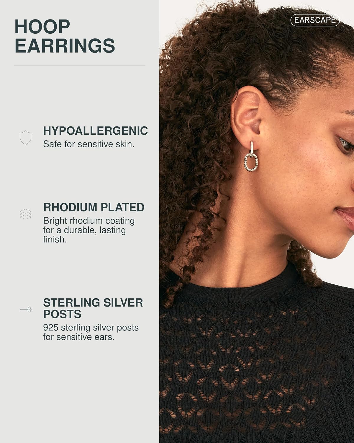 PAVOI Dangle Hoop Earrings for Women, 14K Gold Plated Convertible Paperclip | Chain Link Drop Earrings, Two-Toned Statement Jewelry, Huggie Hoop Earrings, Cubic Zirconia Earrings