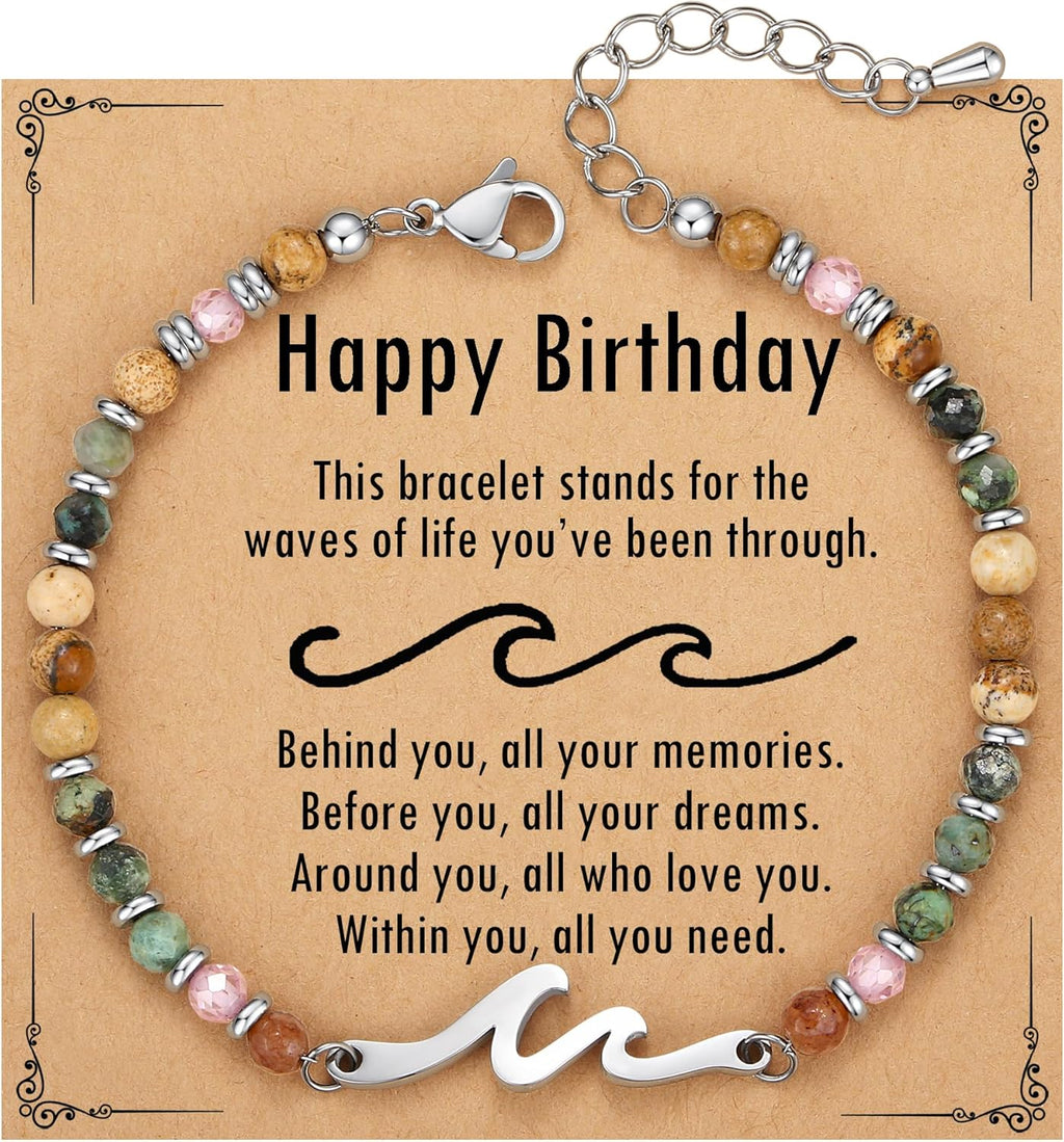TONY & SANDY Friend Gifts for Women, Unique Birthday Gifts for Women, Sister Gift from Sister, Wave Bracelet, Christmas Stocking Stuffers for Woman Female, Bestie Friendship Bracelets