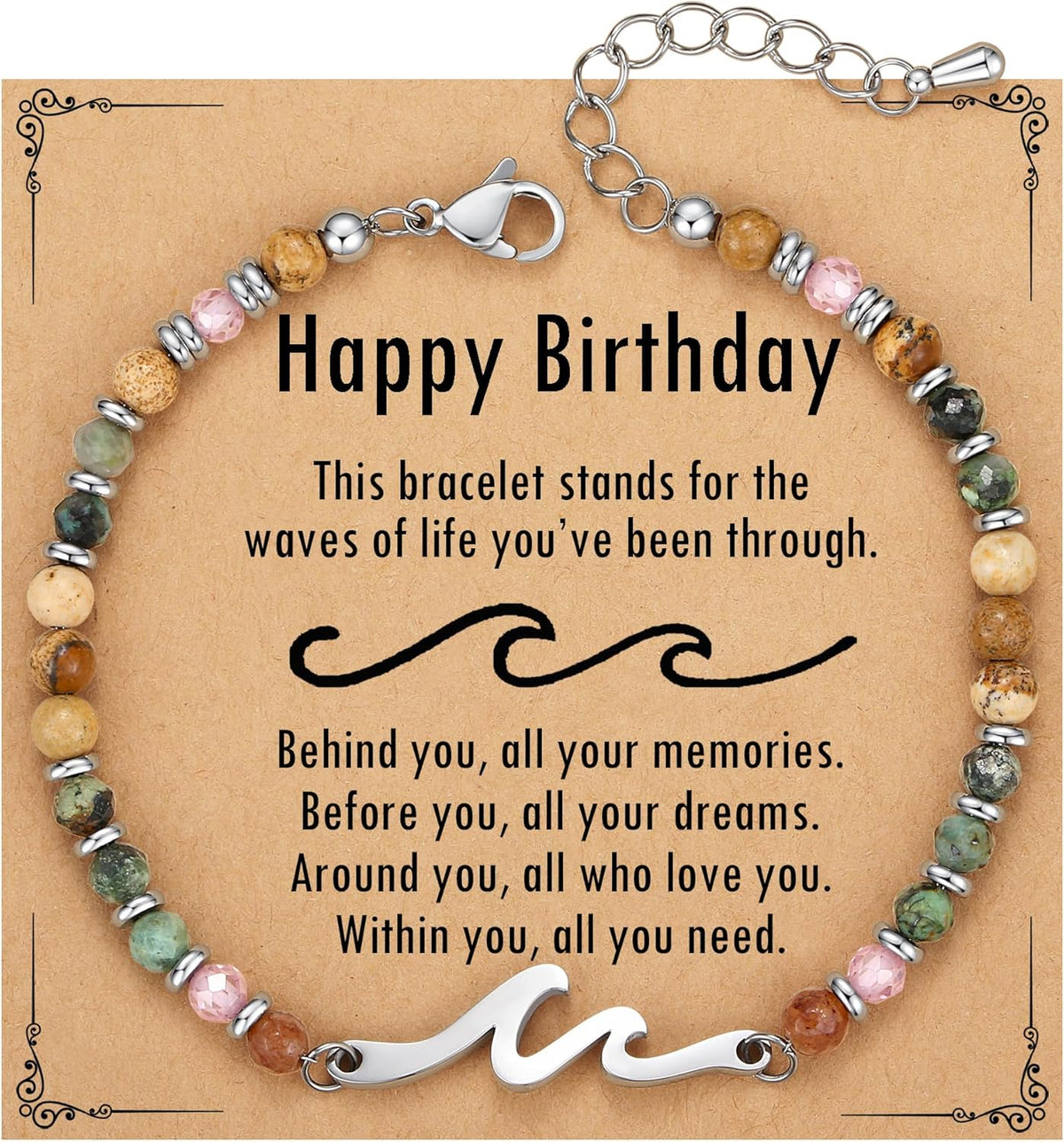 TONY & SANDY Friend Gifts for Women, Unique Birthday Gifts for Women, Sister Gift from Sister, Wave Bracelet, Christmas Stocking Stuffers for Woman Female, Bestie Friendship Bracelets