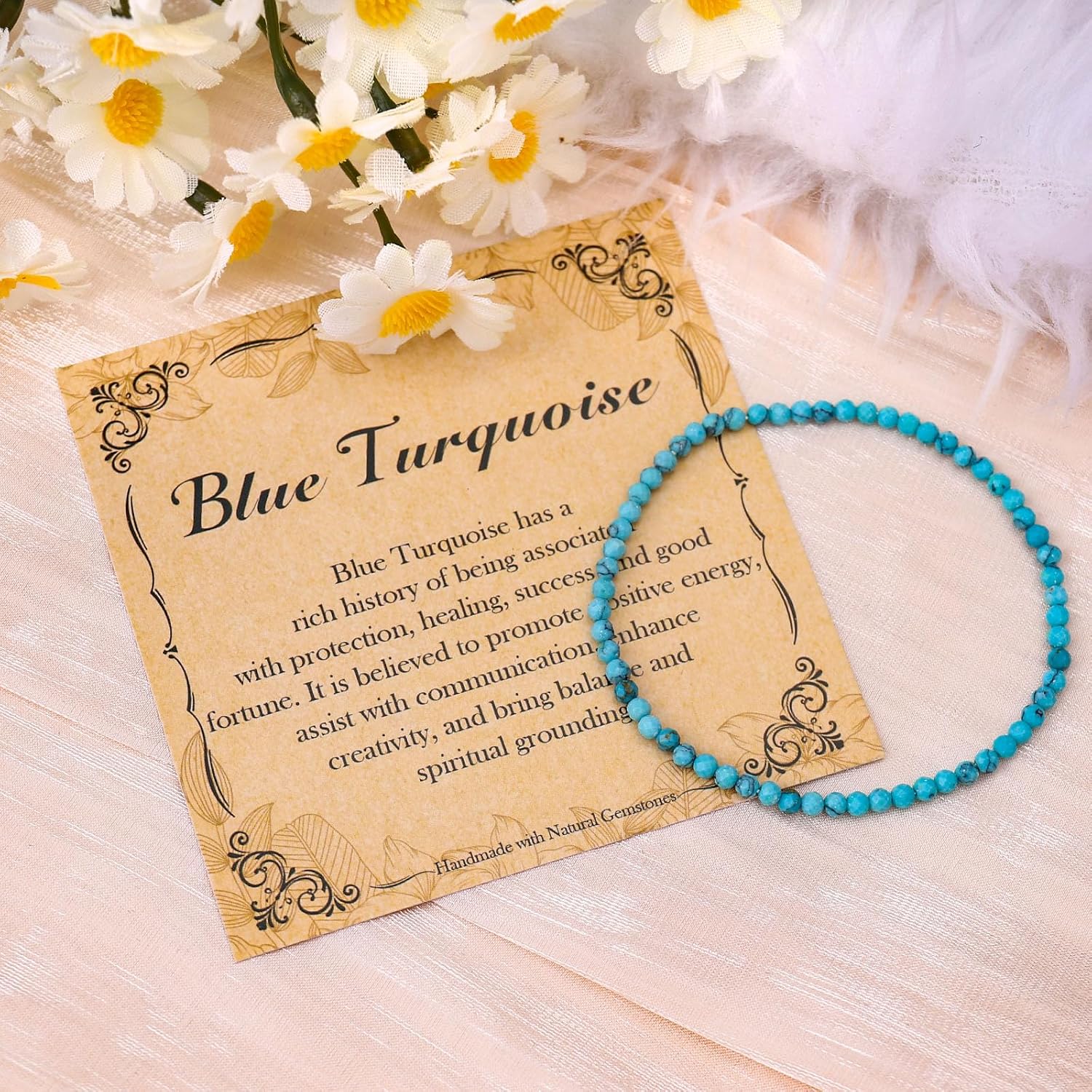 BONNY BOXX Natural Genuine Gemstone Faceted Round Beads Bracelets, 3mm Adjustable Stretchy Tiny Faceted Bracelet, Healing Crystal Reiki Chakra Dainty Jewelry Fashion Gifts
