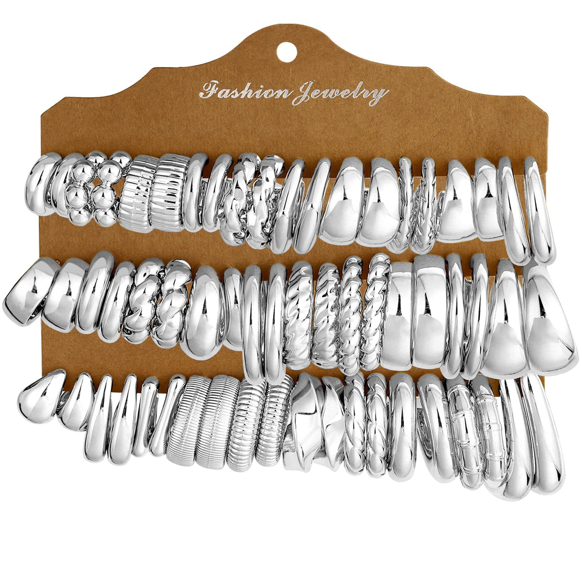 30 Pairs Chunky Gold Hoop Earrings for Women, Multipack Jewelry for Gift | Multiple Styles, Stack, lightweight, 14K Gold-plated, Hypoallergenic, Plastic Material, Great for Party/Gathering/Wedding