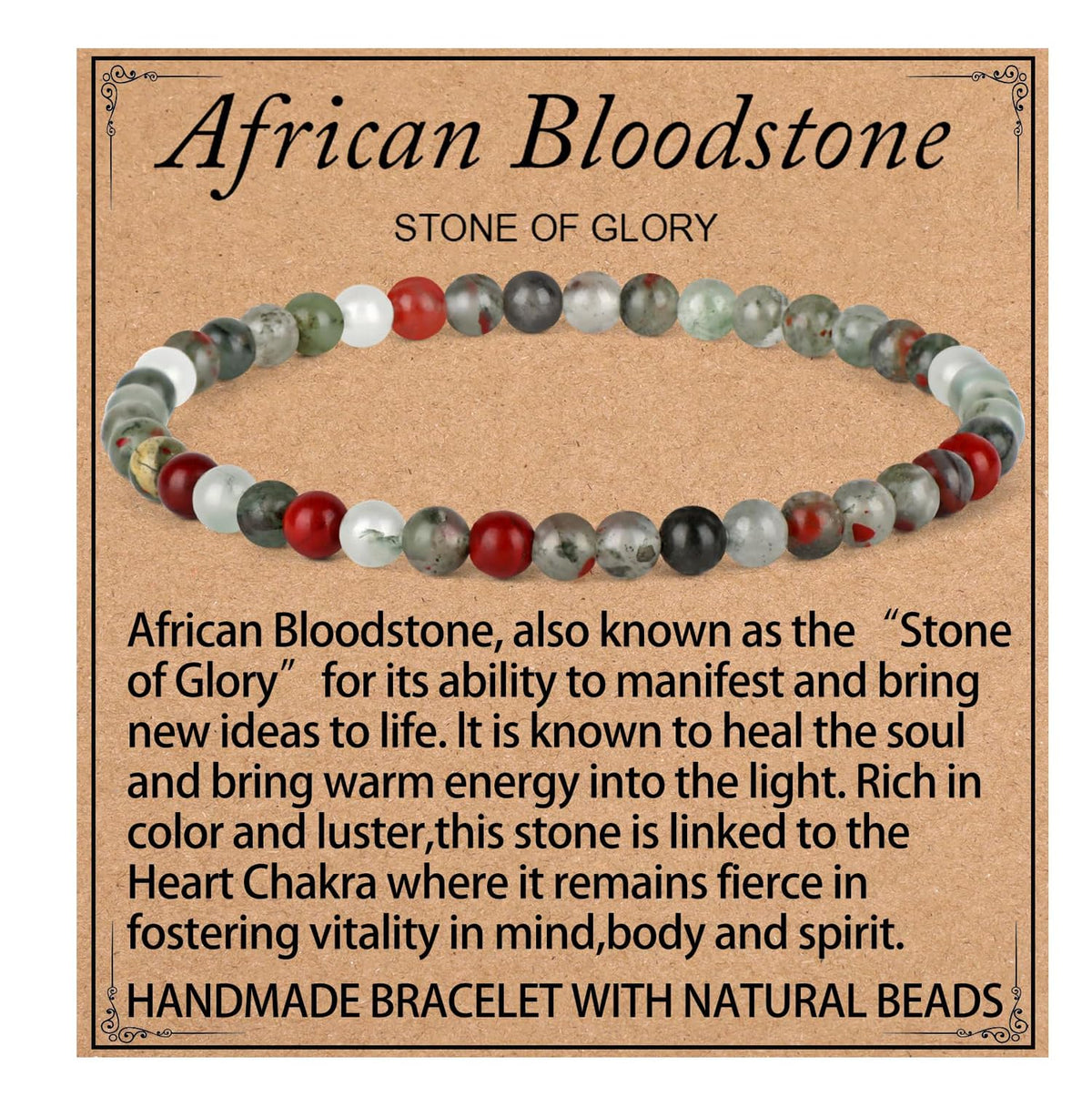 LPBeads Handmade Natural Gemstone Stretch Elastic Bracelet Healing Crystal Round Stone Beads Jewelry Gifts for Women Men