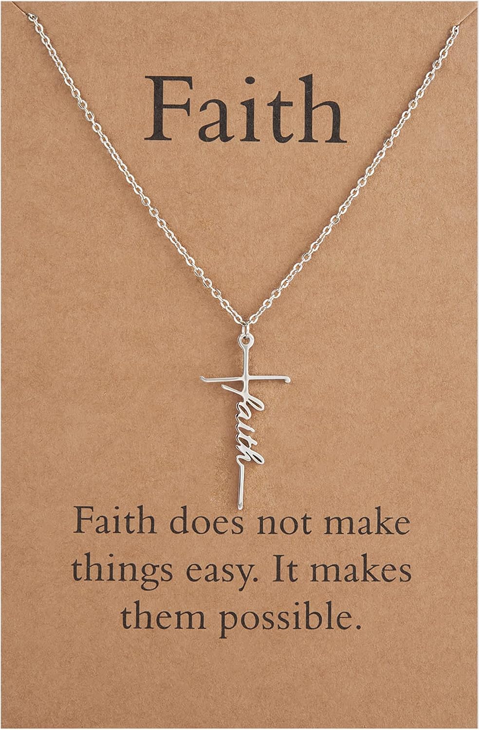 Lcherry Faith Cross Pendant Necklace for Women Religious Christian Jewelry Birthday Christmas Gifts for Women