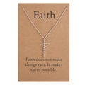 Lcherry Faith Cross Pendant Necklace for Women Religious Christian Jewelry Birthday Christmas Gifts for Women