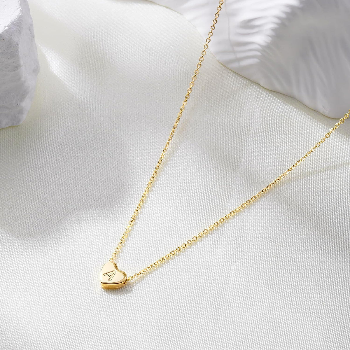 Turandoss Heart Initial Necklace for Girls, 14K Gold Plated Birthday Gift | Personalized Initial Necklace, Tiny Heart Letter Pendant, Dainty Alphabet Jewelry, Birthday Gift for Girls Teens Ages 8-16