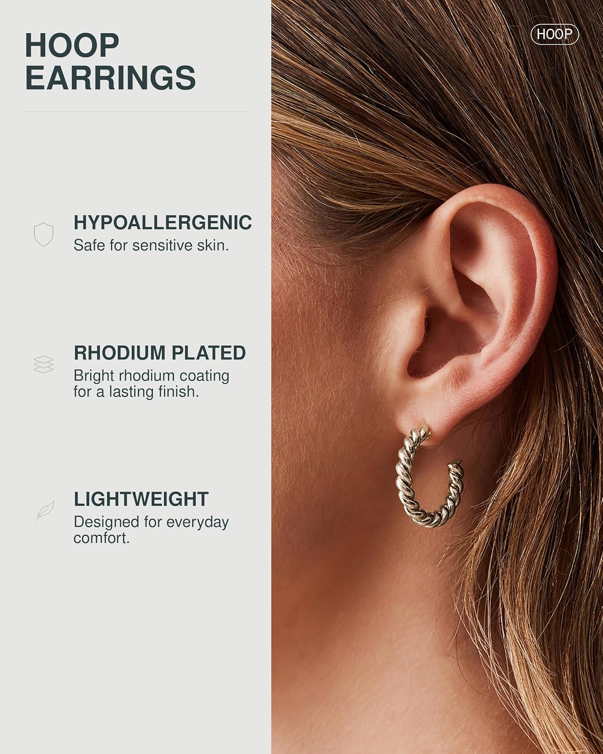 PAVOI 14K Gold Plated Twisted Rope Round Hoop Earrings