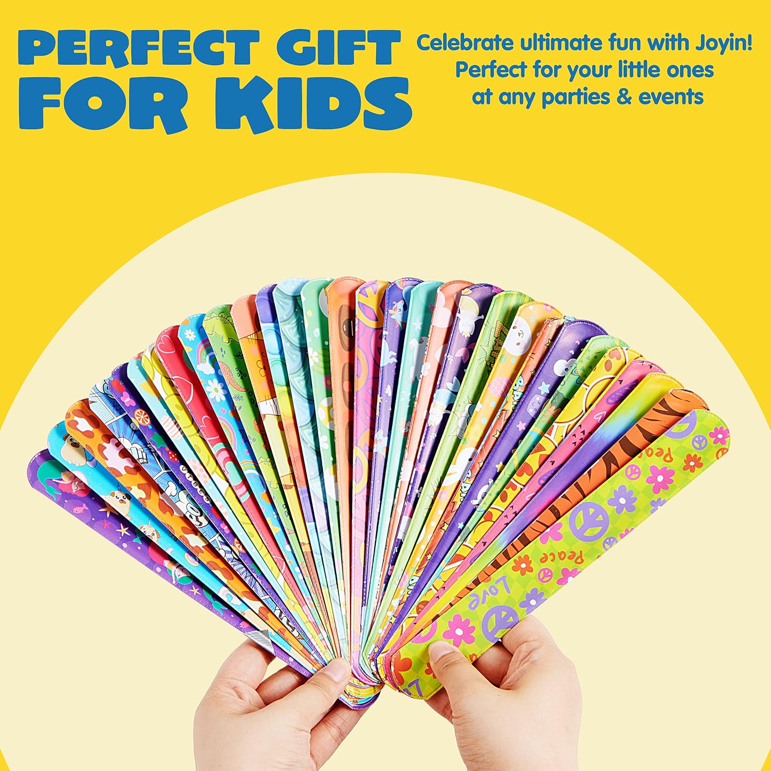 JOYIN 288 Pcs Slap Bracelets for Kids, Bulk Wristbands with Animals, Friendship, Heart, Galaxy, Party Favors, Classroom Prizes Birthday Exchanging Gifts, Goodie Bag Stuffers