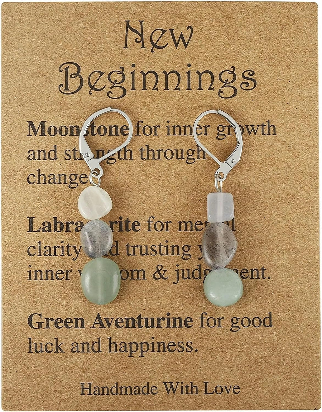 New Beginnings Crystal Earrings for Women Healing IrregularCrystal Earrings for Her Asymmetry Crystal Jewelry Gifts for Women Gift for New Beginnings