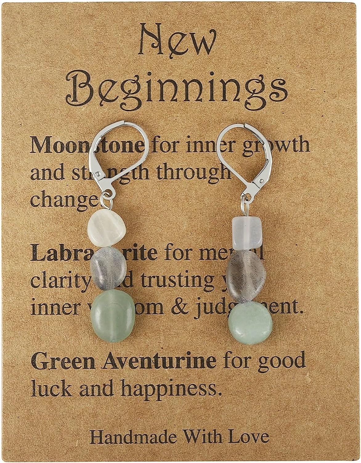 New Beginnings Crystal Earrings for Women Healing IrregularCrystal Earrings for Her Asymmetry Crystal Jewelry Gifts for Women Gift for New Beginnings