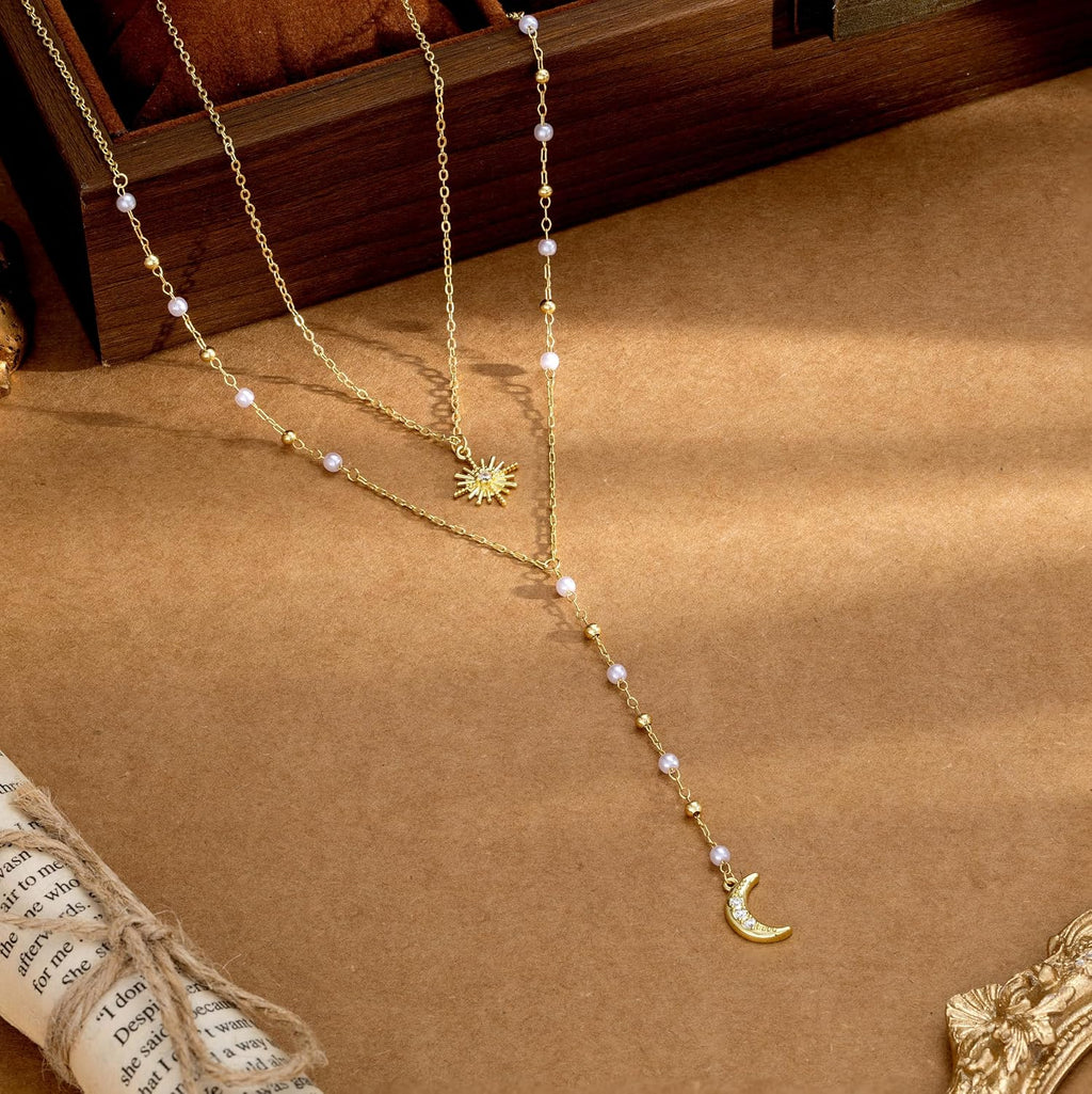 CHESKY Long Necklace for Women, 14k Gold Plated/Streling Silver Lariat Y Necklaces
