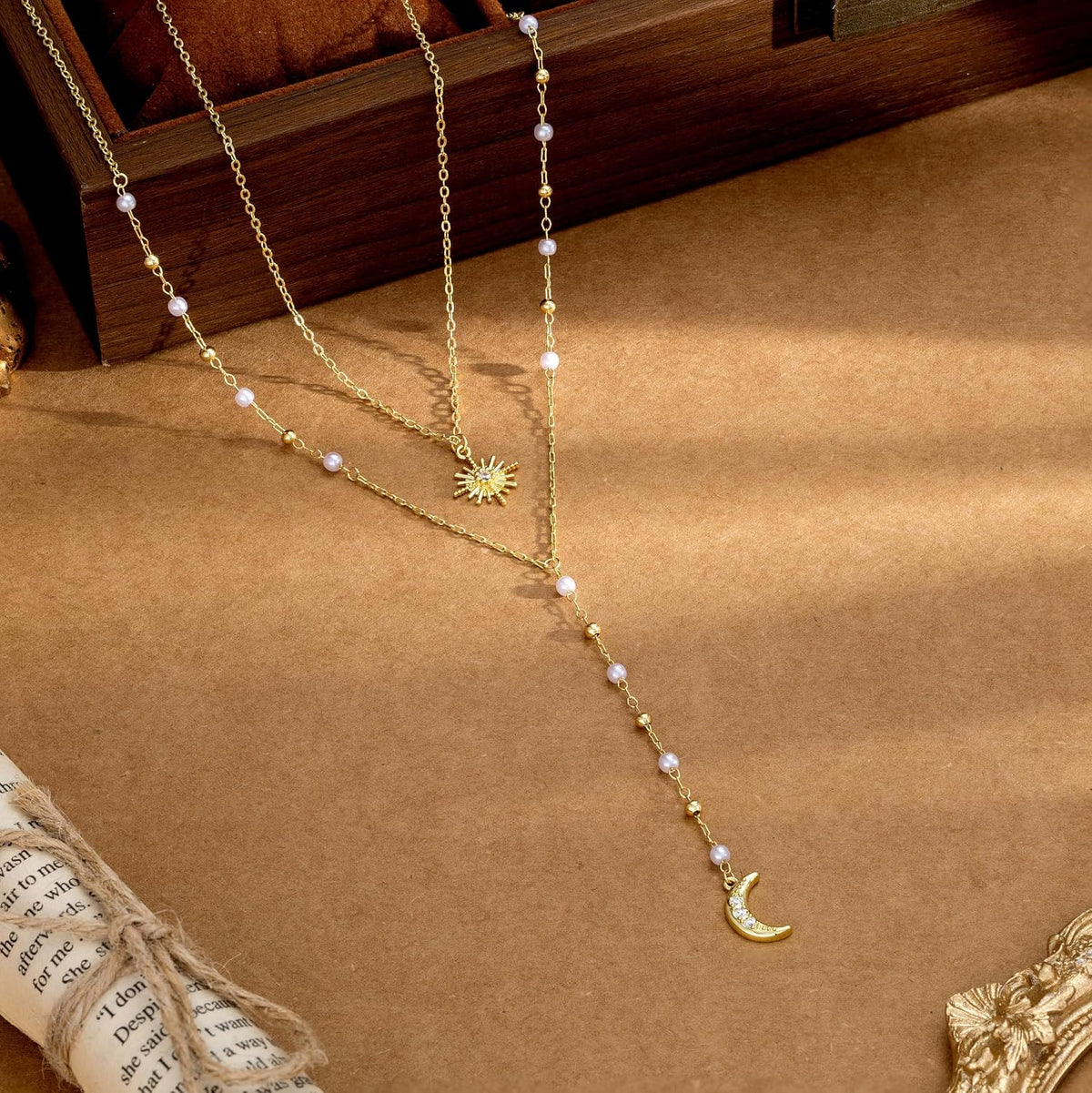 CHESKY Long Necklace for Women, 14k Gold Plated/Streling Silver Lariat Y Necklaces